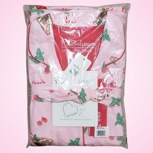 PJ Salvage Flannel Pajama Set Peppermint Martini Christmas Ballet Pink 🍬🎄